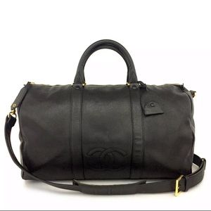 CHANEL Caviar Leather Luggage Travel Bag+ Strap